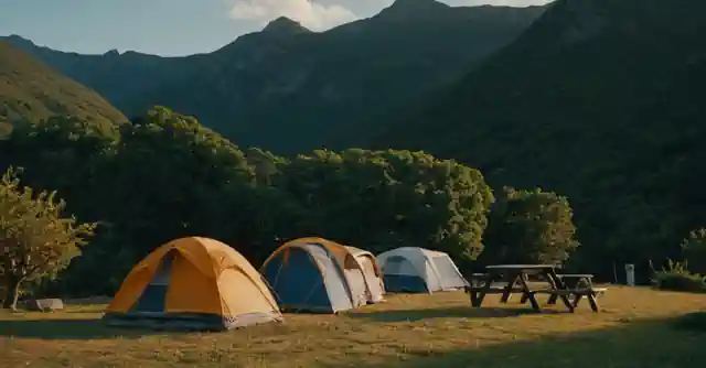 Camping scenes at the peaceful location known as Mountain Sun and Moon Inn.