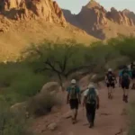 Senderismocon niños en Camelback Mountain, Arizona