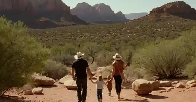 Family enjoying outdoor activities in beautiful Arizona landscapes.