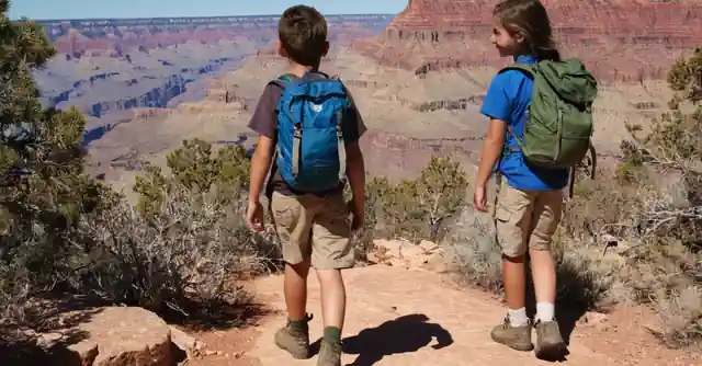 Kids enjoying the Grand Canyon through hiking, wildlife spotting and ranger-guided activities on their way to earn the Junior Ranger badge.