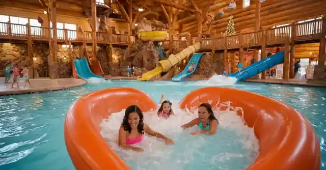 Families enjoying water slides and activities at the kids club in Great Wolf Lodge Scottsdale.