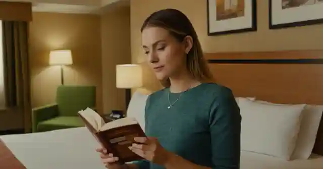 Person reading about the amenities and guest reviews from The Holiday Inn in Glendale online.