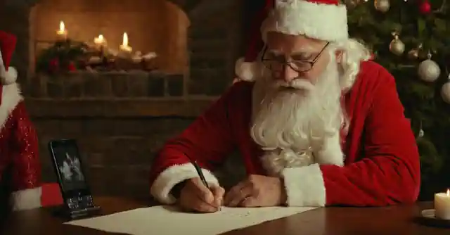 Person in front of Bass Pro Shop or Cabelas store with a sign asking, How do I reach Santa Claus? near them.
