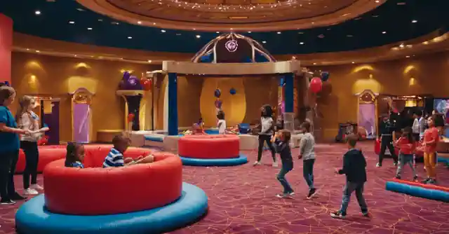 Children engaged in various vibrant activities at the Kids Empire Entertainment Center.
