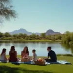 Día en familia en lago Marguerite de Scottsdale