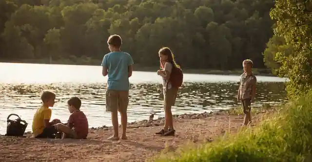 Kids enjoying various outdoor activities on the banks of Lake Marguerite.