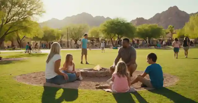 A family engaging in fun games at Ahwatukee home during Family Day.