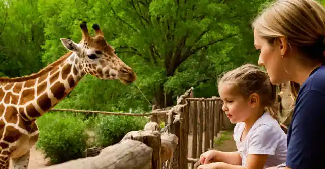 Family enjoying various animals at the Buckeye Zoo and Wildlife Sanctuary.