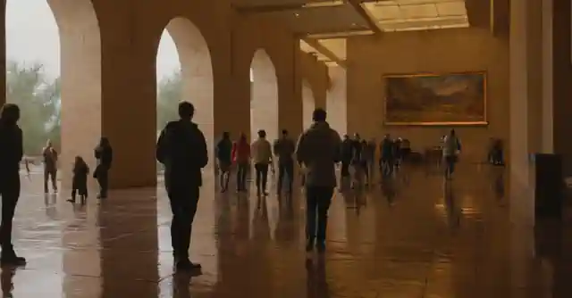 Image depicting indoor activities like visiting museums or performing arts venues in the city of Phoenix West during rainy weather.